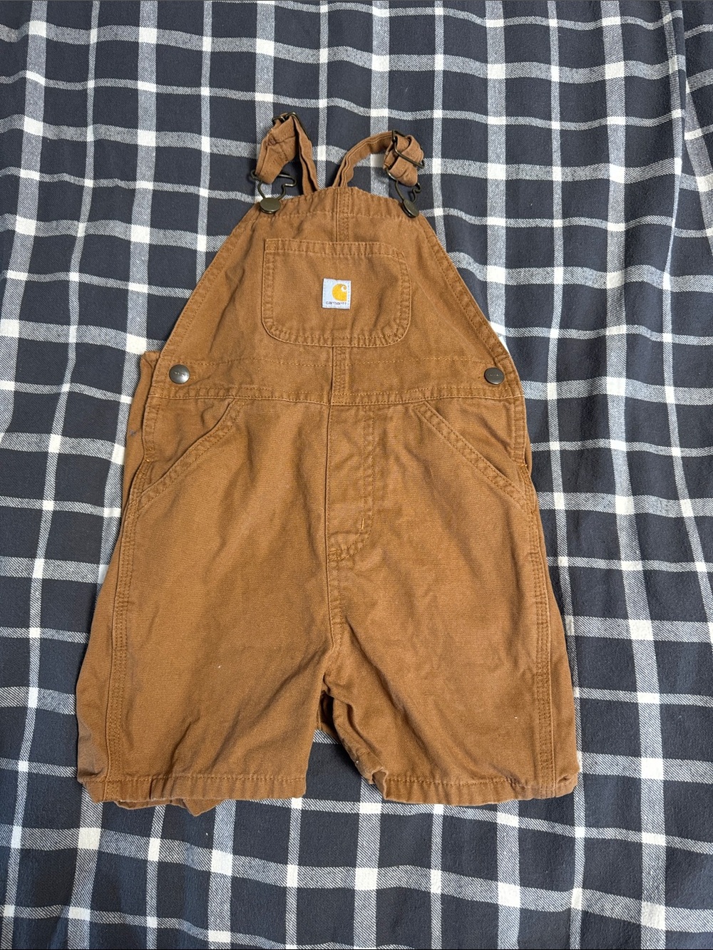 4T Carhartt Kids Brown Short Overalls